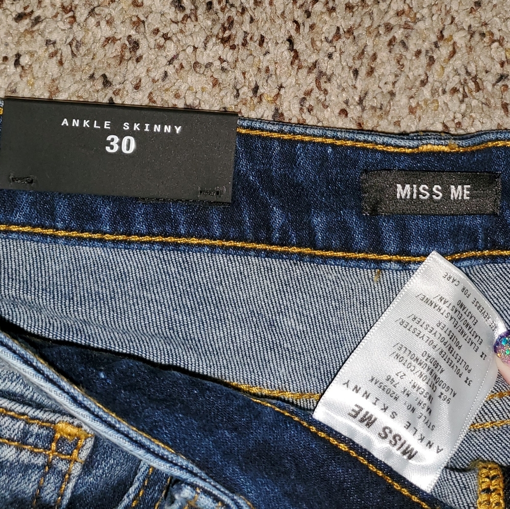 Miss Me Patchwork Out Of Sight Ankle Skinny Jeans - Rare - Picture 8 of 10